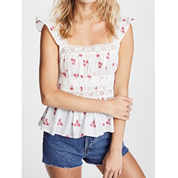 smocked ruffle tank top